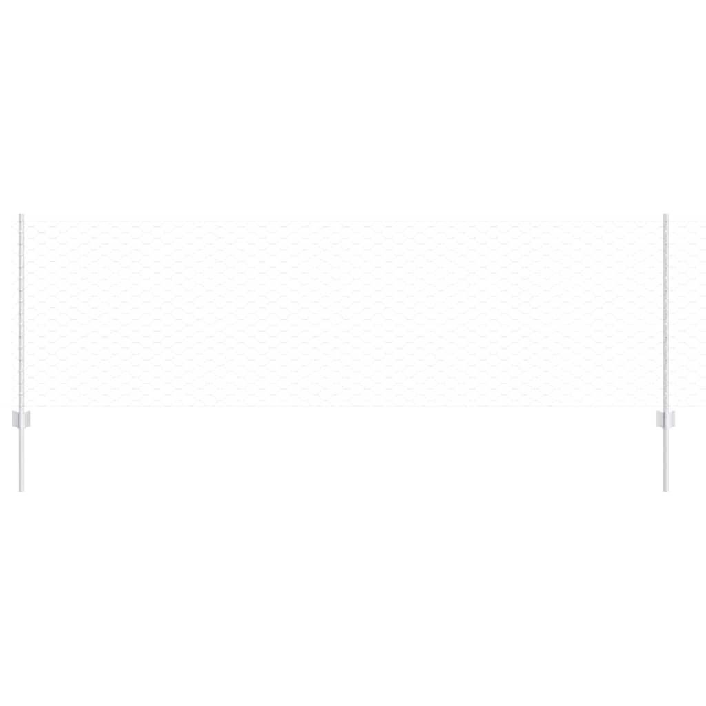 Vidaxl hek met paal zilver 0,8 x 10 m staal