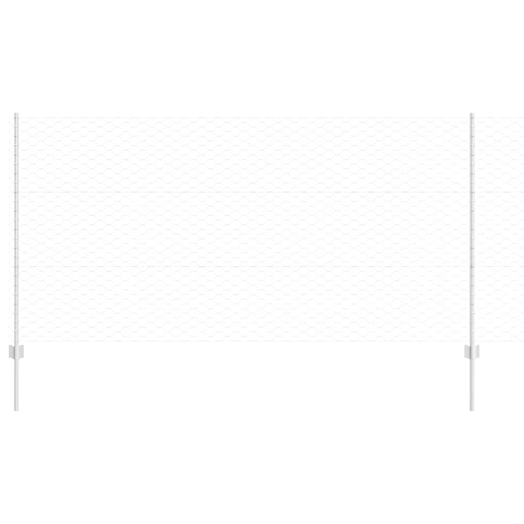 Vidaxl hek met paal zilver 1,2 x 10 m staal