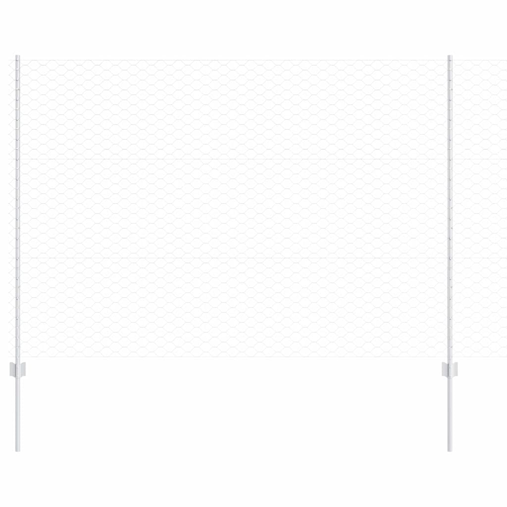 Vidaxl hek met paal zilver 1,5 x 25 m staal