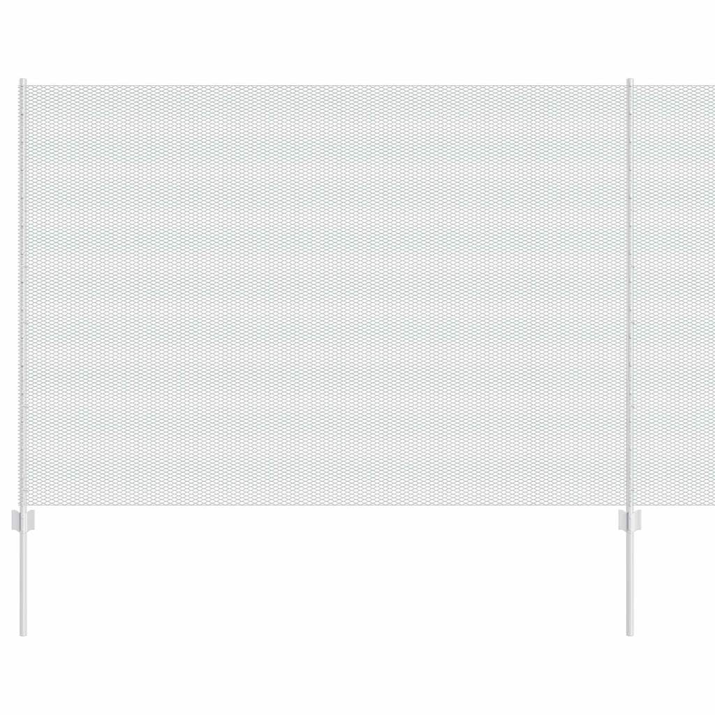 Vidaxl hek met paal zilver 1,6 x 25 m staal