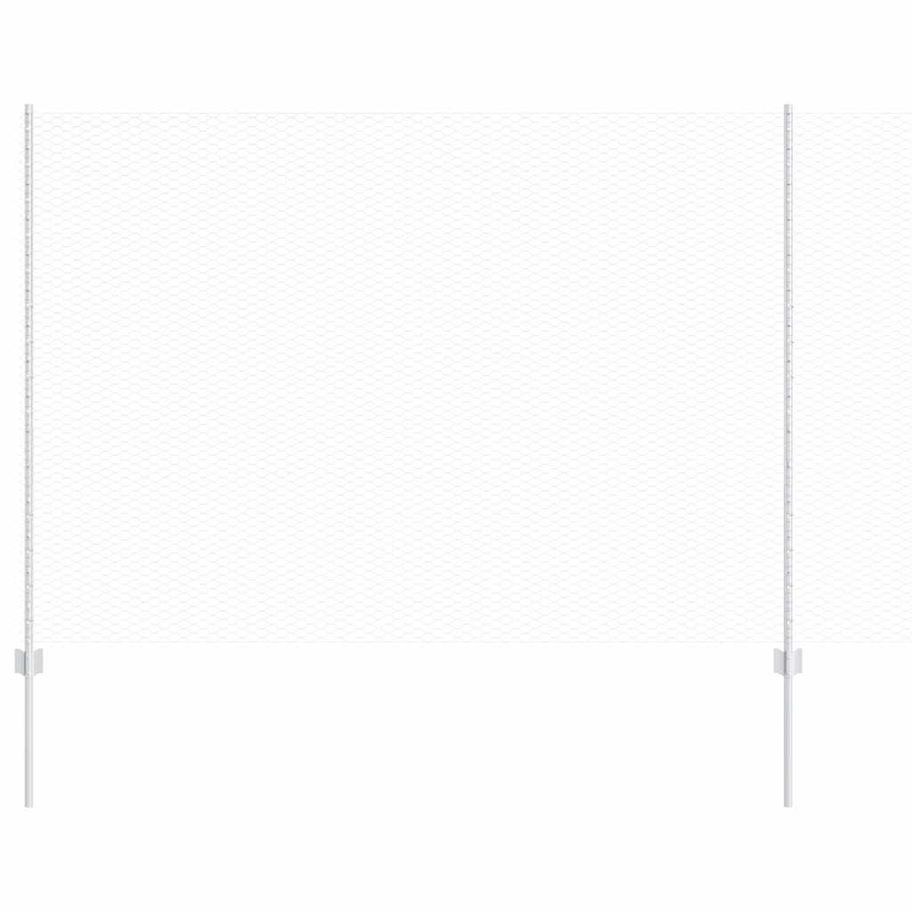 Vidaxl hek met paal zilver 1,6 x 25 m staal