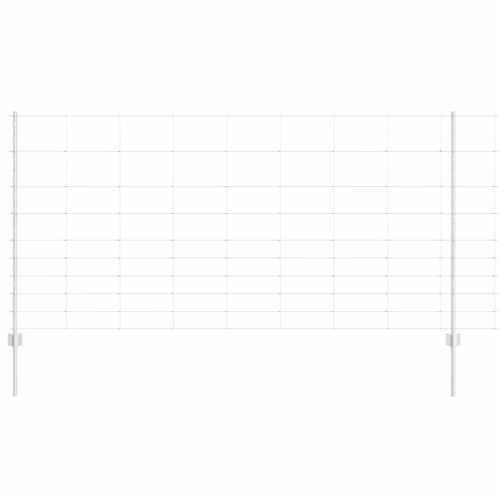 Vidaxl hek met paal zilver 1,2 x 25 m staal