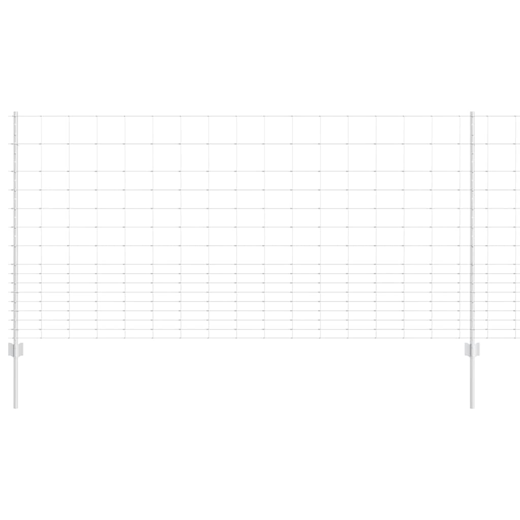 Vidaxl hek met paal zilver 1,2 x 25 m staal