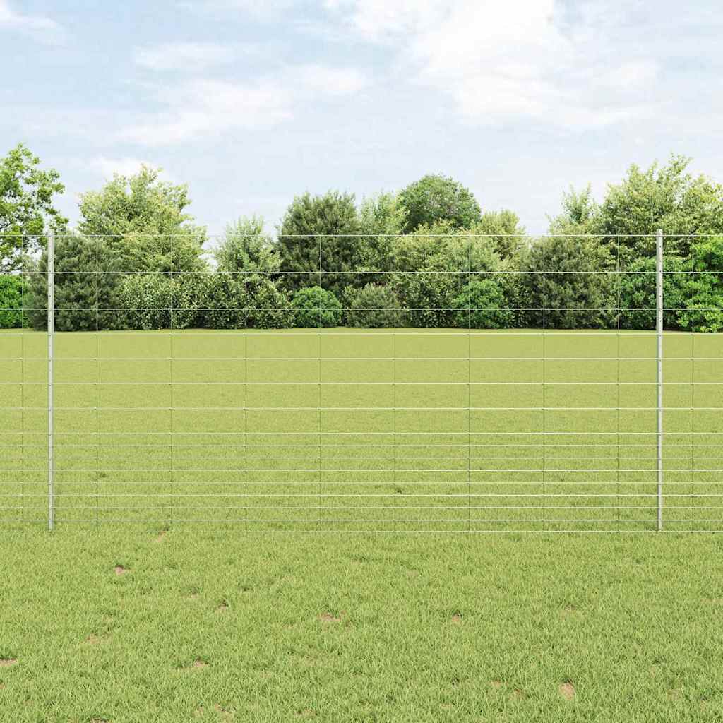 Vidaxl hek met paal zilver 1,2 x 25 m staal