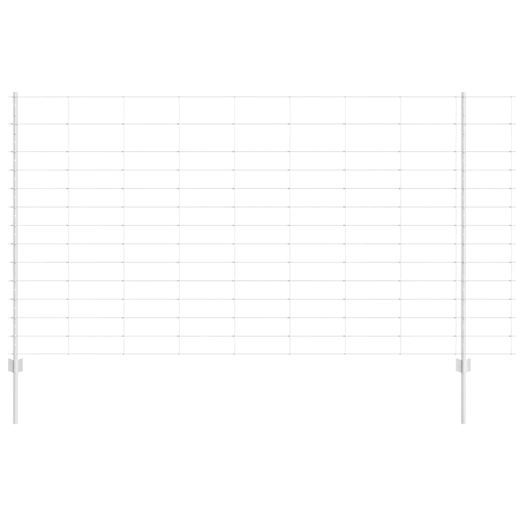 Vidaxl hek met paal zilver 1,4 x 25 m staal