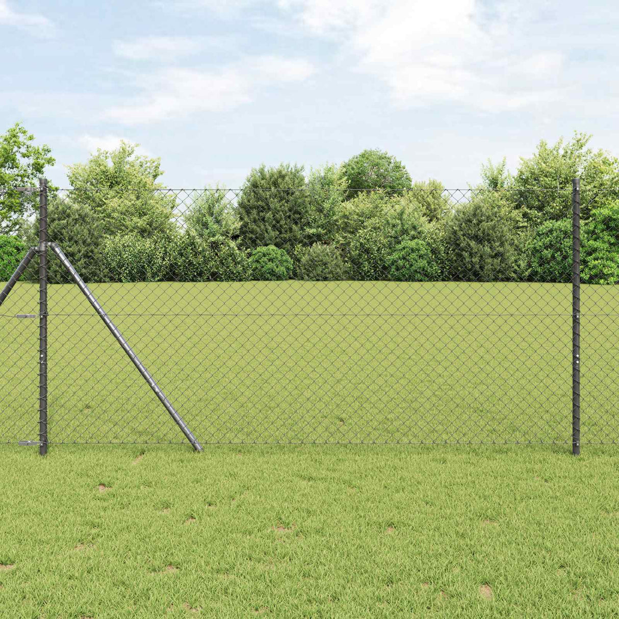 Vidaxl kettenschakelhek grijs 25 x 1 m staal
