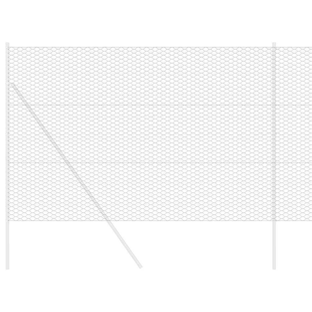 Vidaxl hexagon hek grijs 1.6 x 10 m staal