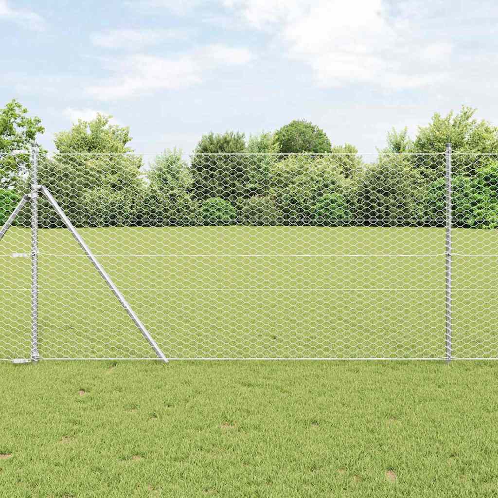 Vidaxl hexagon hek zilver 1,2 x 100 m gegalvaniseerd staal