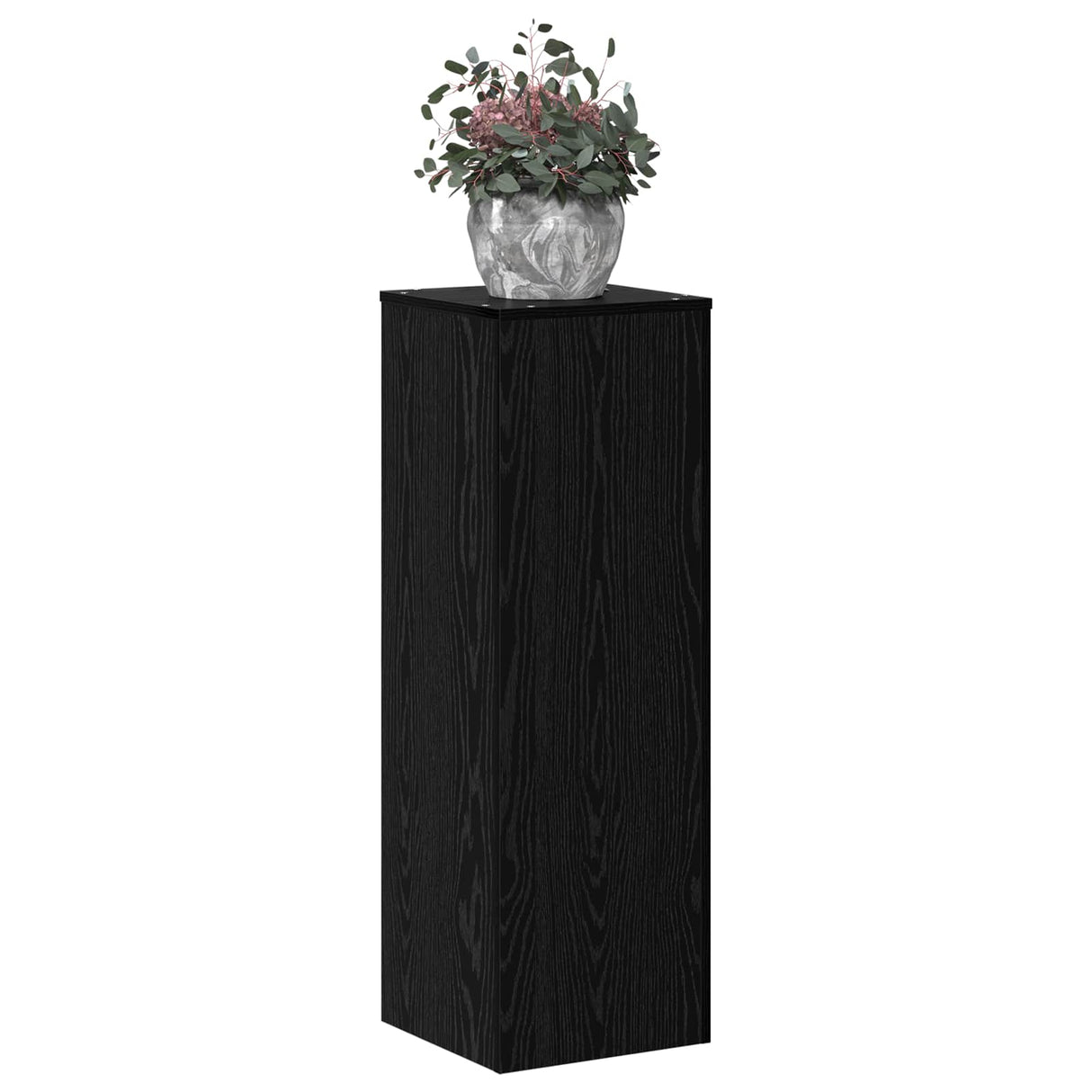 Vidaxl plantenstandaard zwart eiken 33 x 33 x 100 cm bewerkt hout