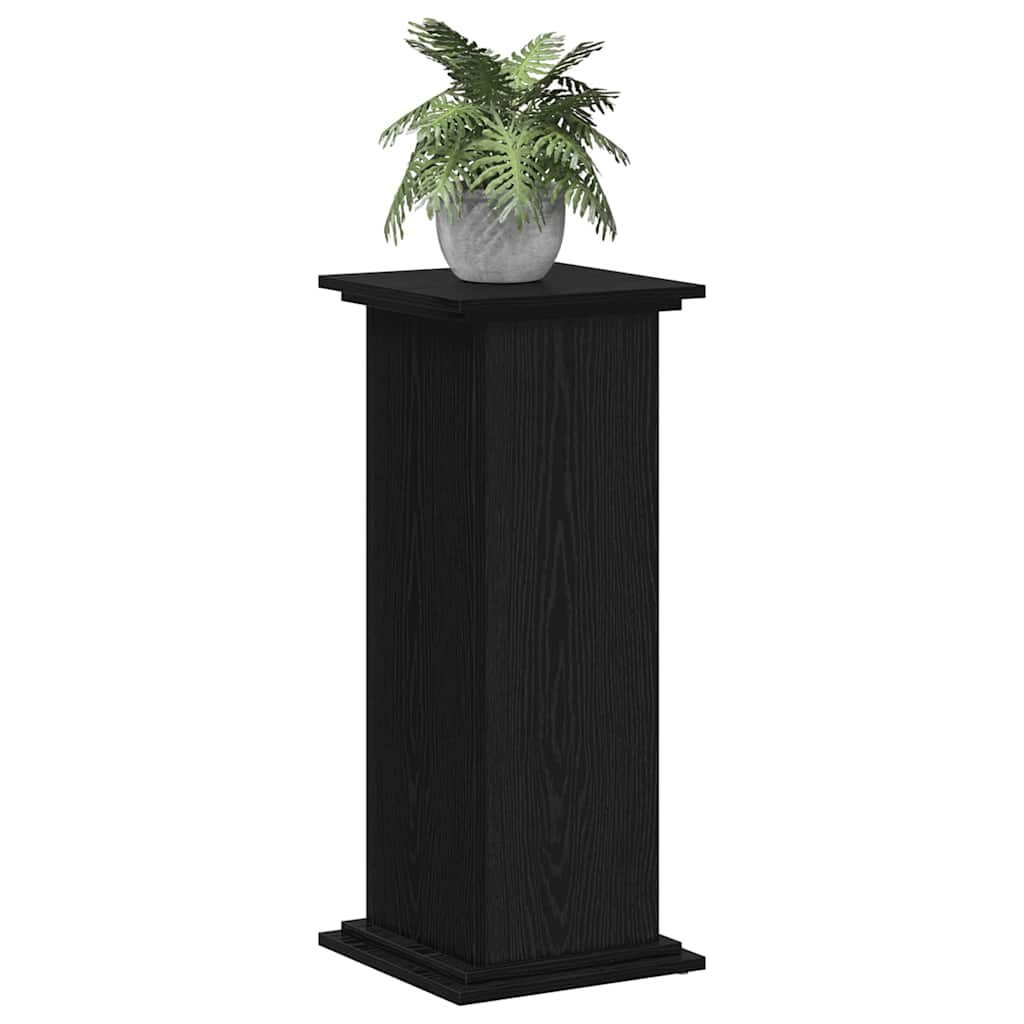 Vidaxl plantenstandaard zwart eiken 33 x 33 x 80 cm bewerkt hout