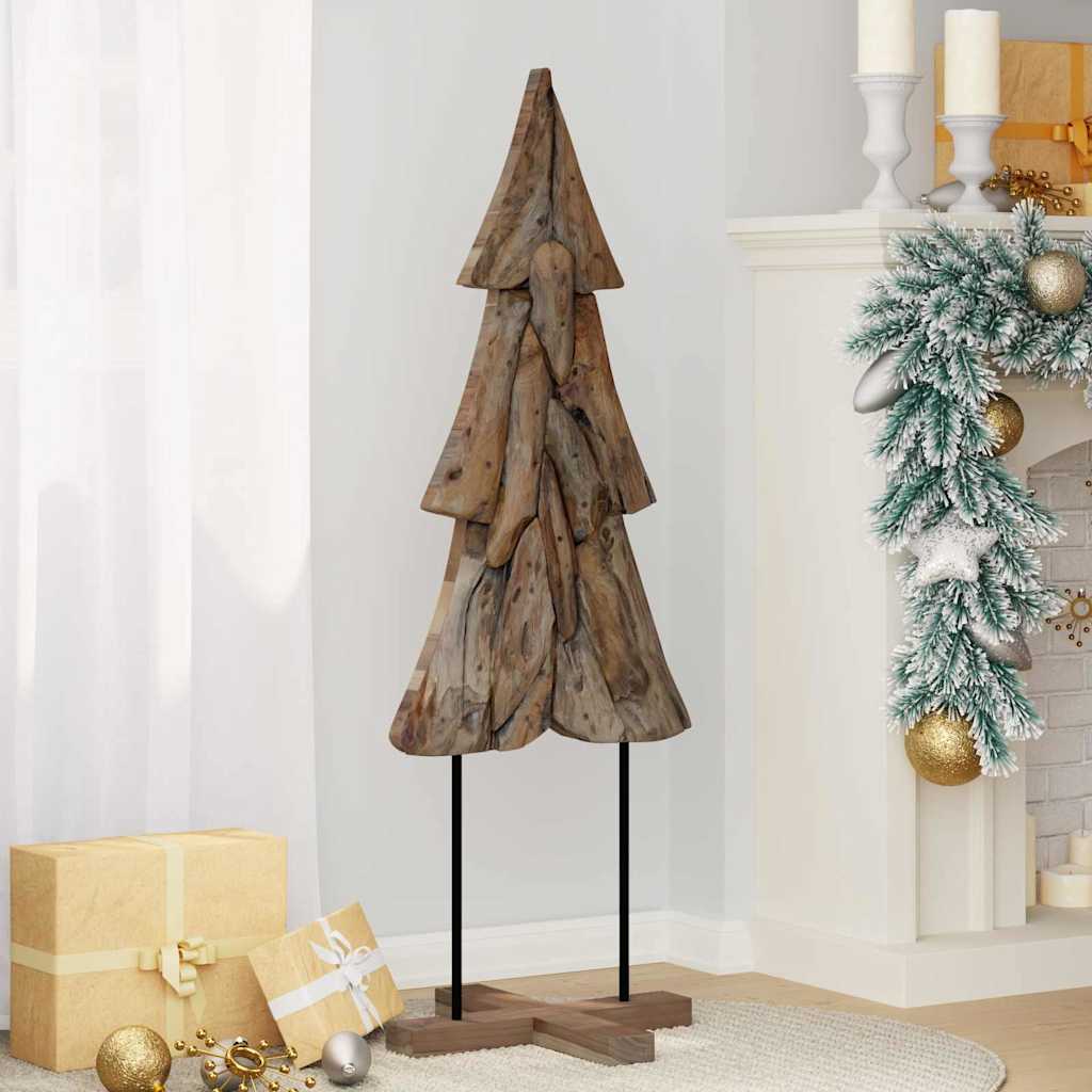 Vidaxl kerstboom met standaard bruin 121 cm massief teakhout