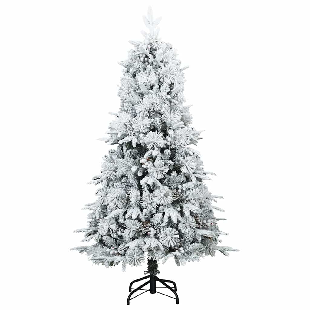 Vidaxl kunst kerstboom met geveerde takken, sneeuw bedekt wit 150 cm