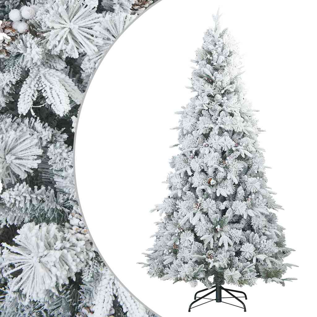 Vidaxl kunst kerstboom met geveerde takken, sneeuw bedekt wit 180 cm