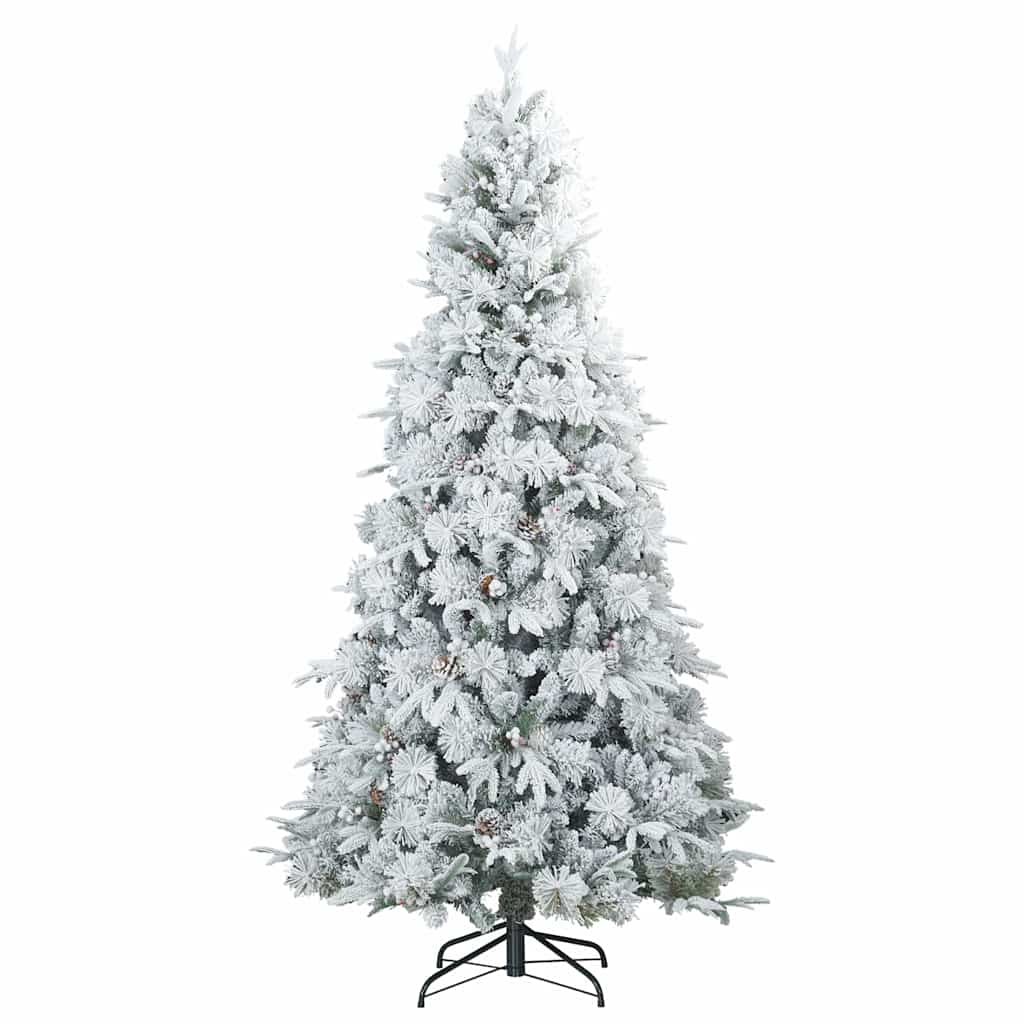Vidaxl kunst kerstboom met geveerde takken, sneeuw bedekt wit 180 cm