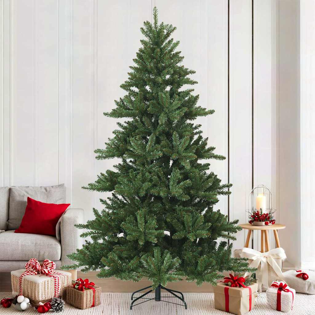 Vidaxl kunstmatige inklapbare kerstboom groen 210 cm pvc, staal
