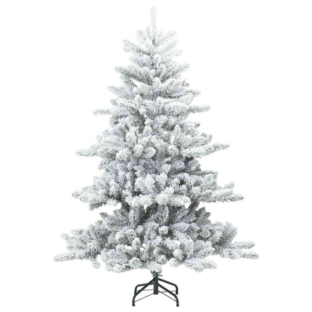 Vidaxl kunst kerstboom met geveerde takken, sneeuw bedekt wit 150 cm