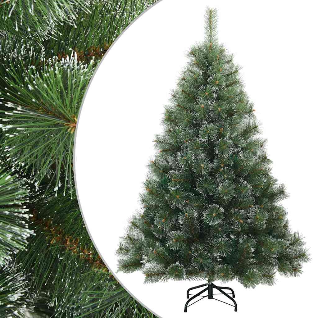 Vidaxl kunst kerstboom met geveerde takken, sneeuw bedekt groen 150 cm
