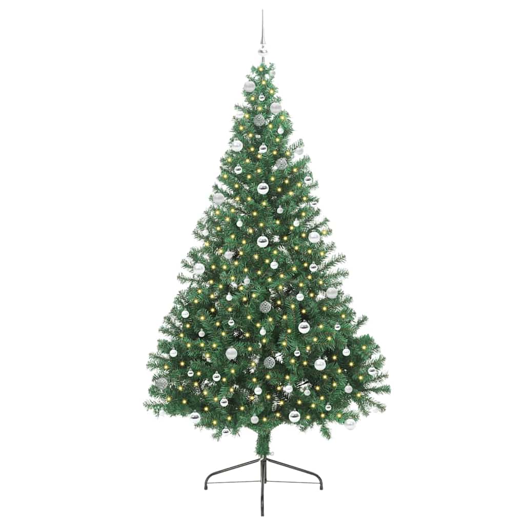 Vidaxl kunstmatig voorverlicht kerstboom met 300 led groen 240 cm pvc