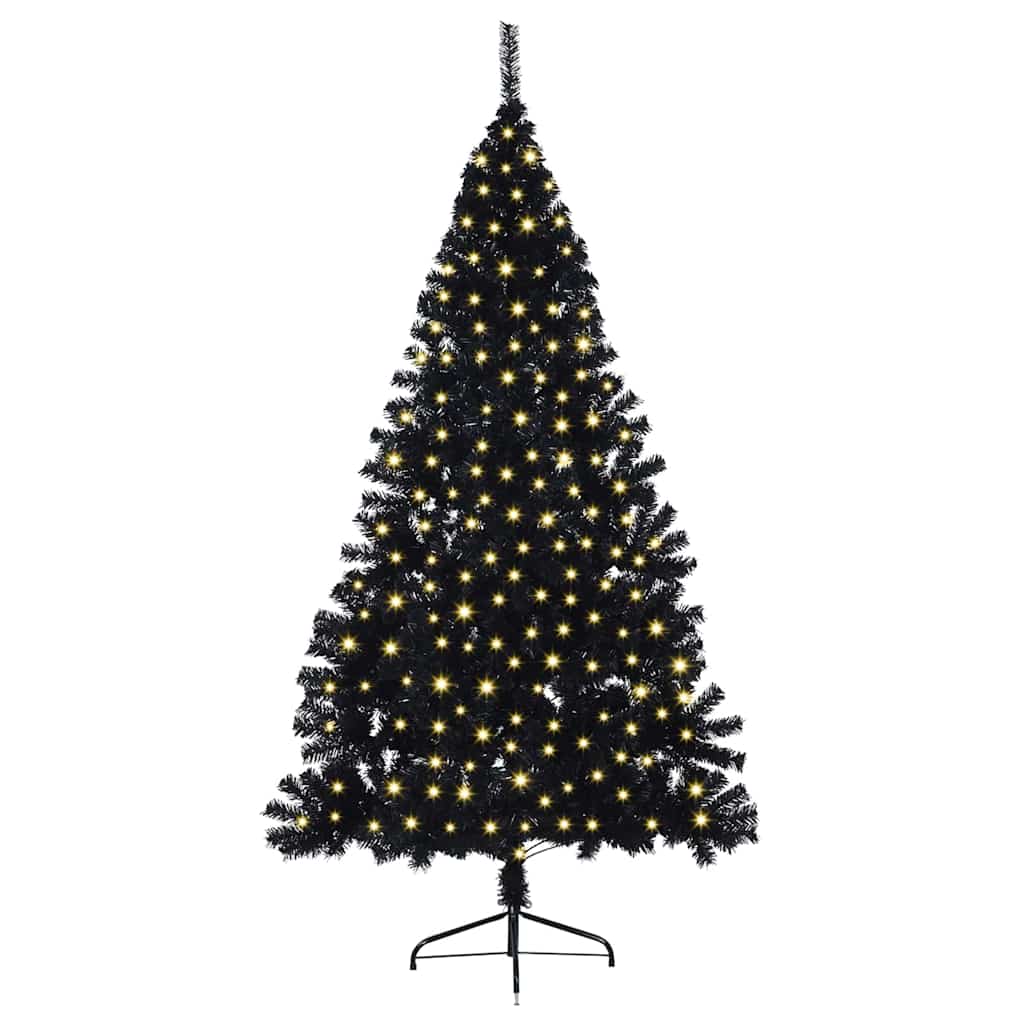 Vidaxl kunstmatig voorverlicht kerstboom met 300 led zwart 180 cm pvc
