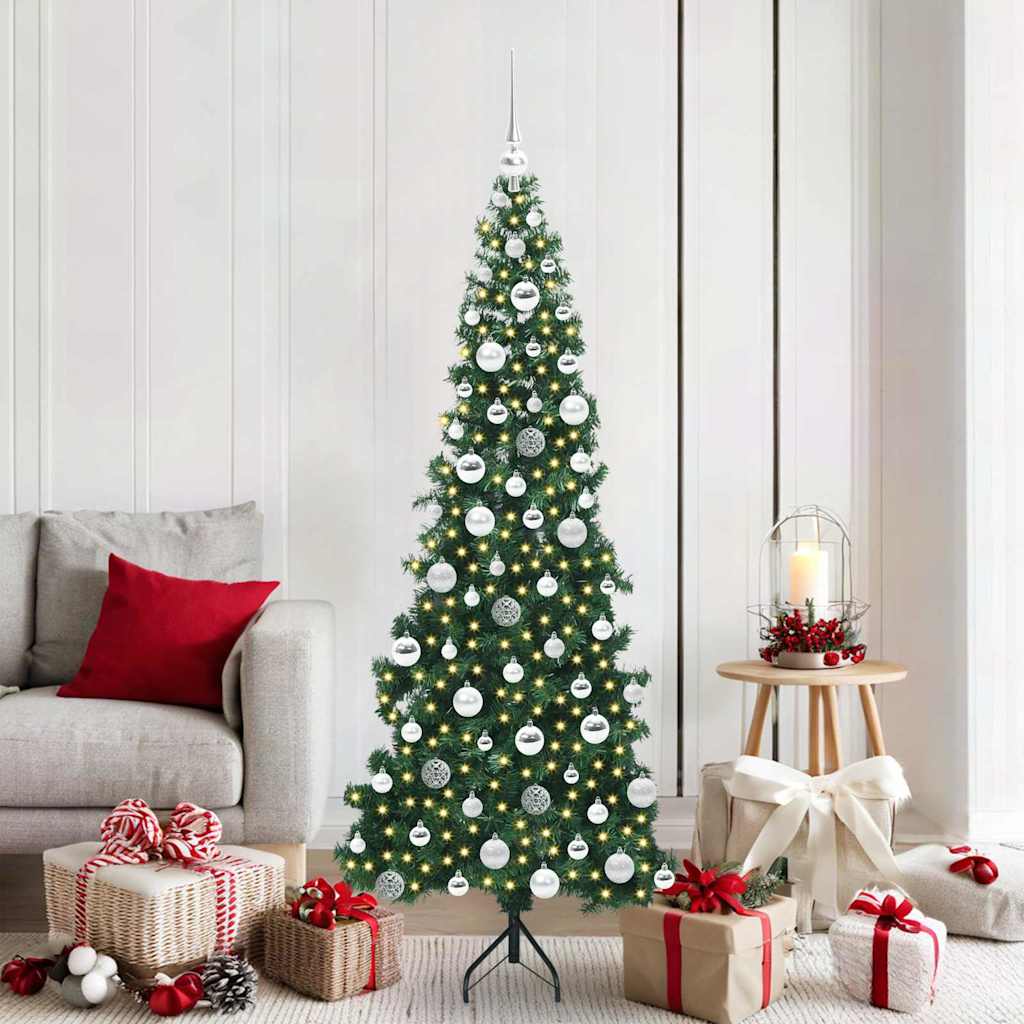 Vidaxl hoek kunstkerstboom met 300 led groen 180 cm pvc en metaal