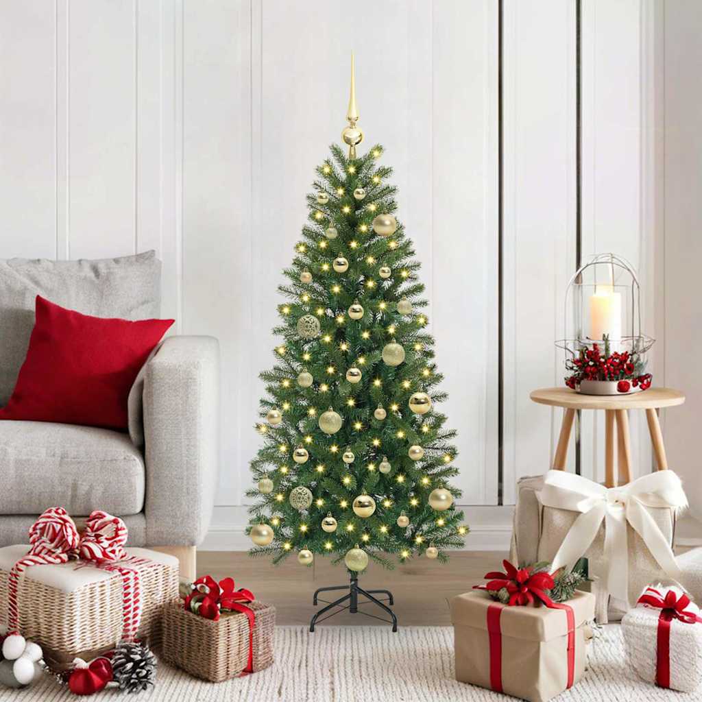 Vidaxl kunstkerstboom met 150 led met standaard groen 120 cm pe en pvc