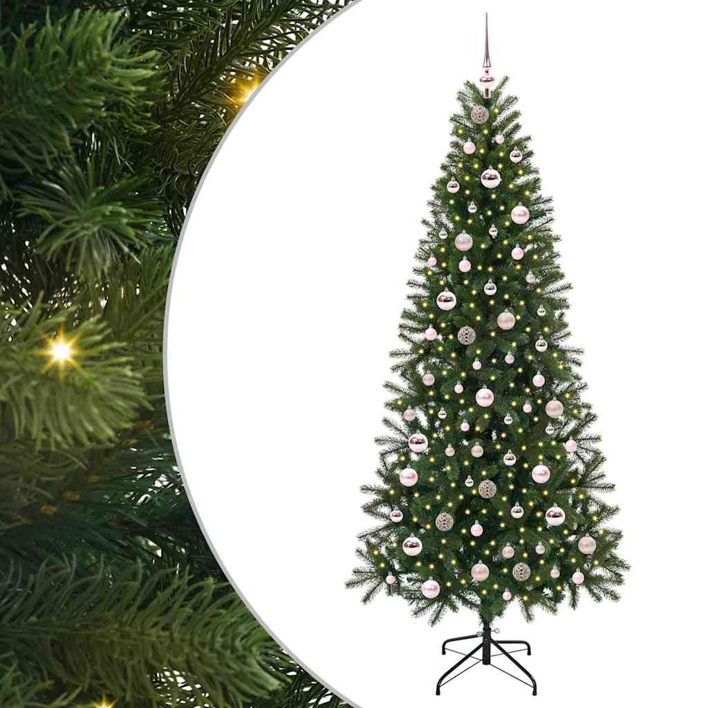 Vidaxl kunstkerstboom met 300 led met standaard groen 210 cm pe en pvc