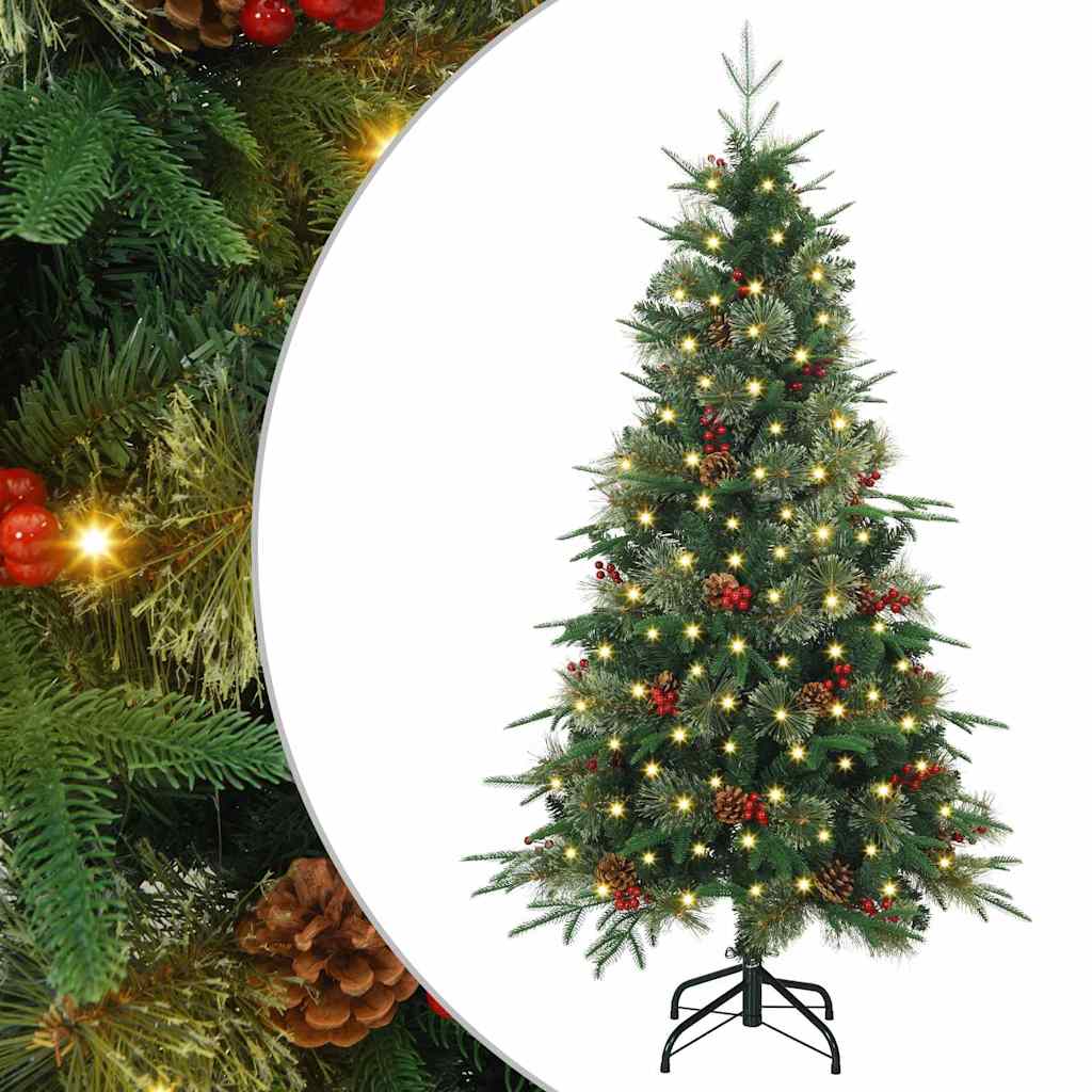 Vidaxl kunstmatige inklapbare kerstboom groen 120 cm pe en pvc