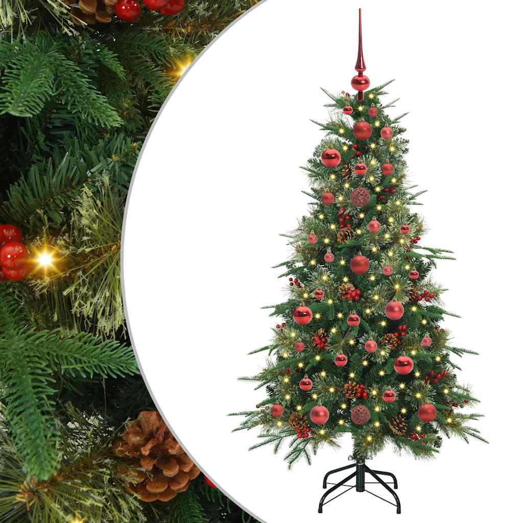 Vidaxl kunstmatige inklapbare kerstboom groen 120 cm pe en pvc