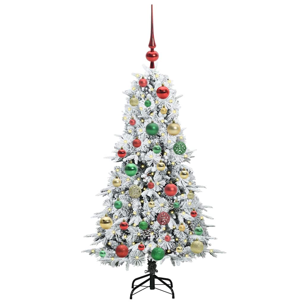Vidaxl kunstmatige inklapbare kerstboom wit 120 cm pe en pvc