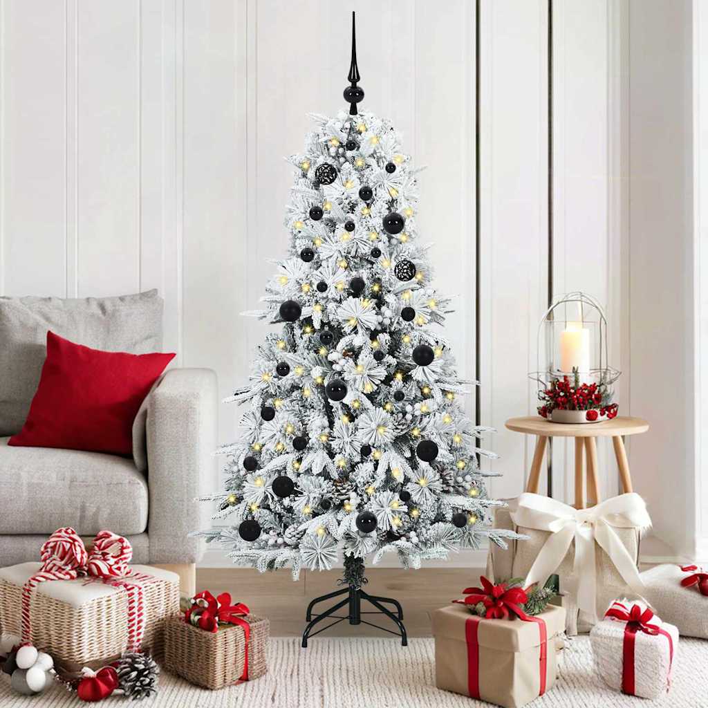 Vidaxl kunstmatige inklapbare kerstboom wit 150 cm pe en pvc