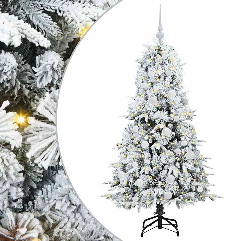 Vidaxl kunstmatige inklapbare kerstboom wit 150 cm pe en pvc