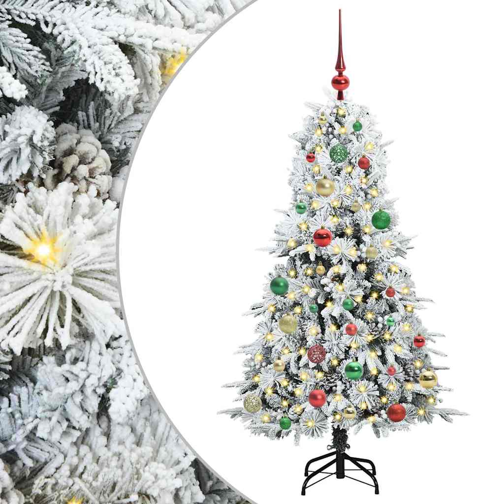 Vidaxl kunstmatige inklapbare kerstboom wit 150 cm pe en pvc