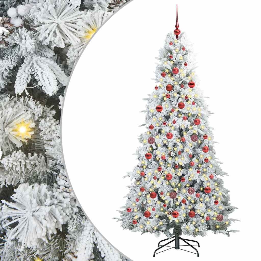 Vidaxl kunstmatige inklapbare kerstboom wit 180 cm pe en pvc