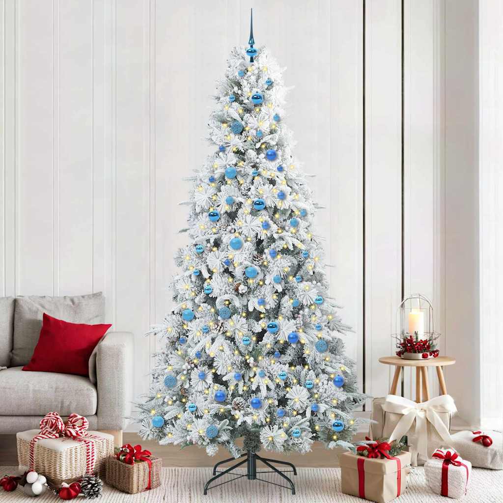 Vidaxl kunstmatige inklapbare kerstboom wit 240 cm pe en pvc