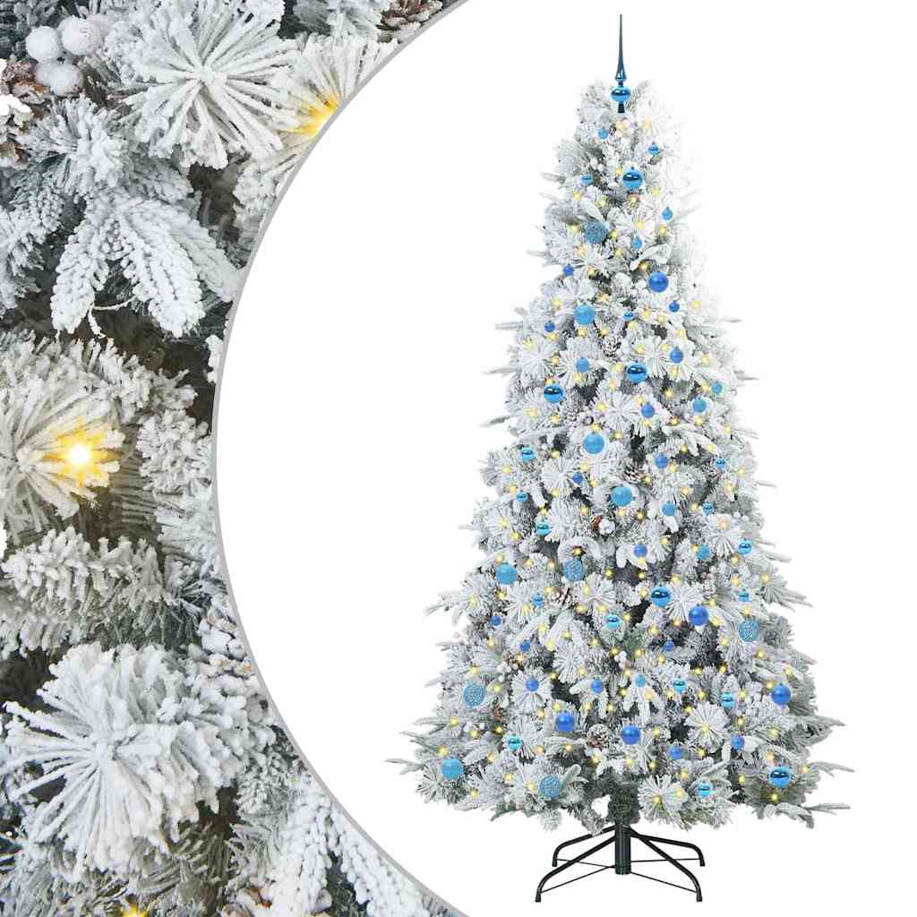 Vidaxl kunstmatige inklapbare kerstboom wit 240 cm pe en pvc