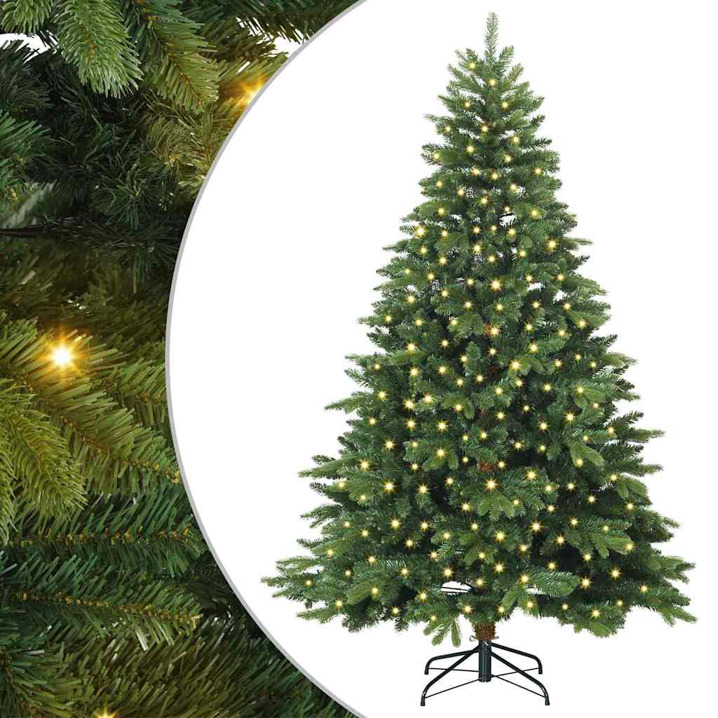 Vidaxl kunstkerstboom met 300 led met standaard groen 210 cm pe en pvc