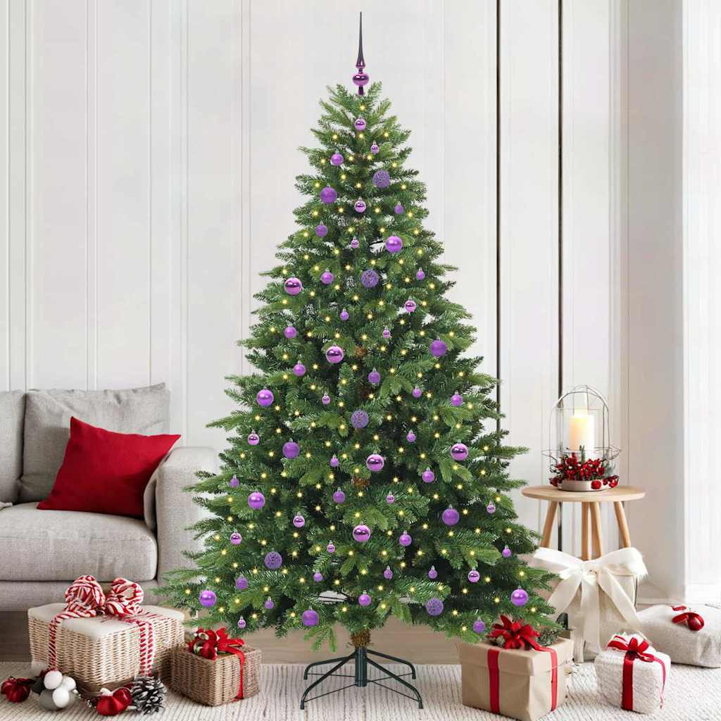 Vidaxl kunstkerstboom met 300 led met standaard groen 210 cm pe en pvc