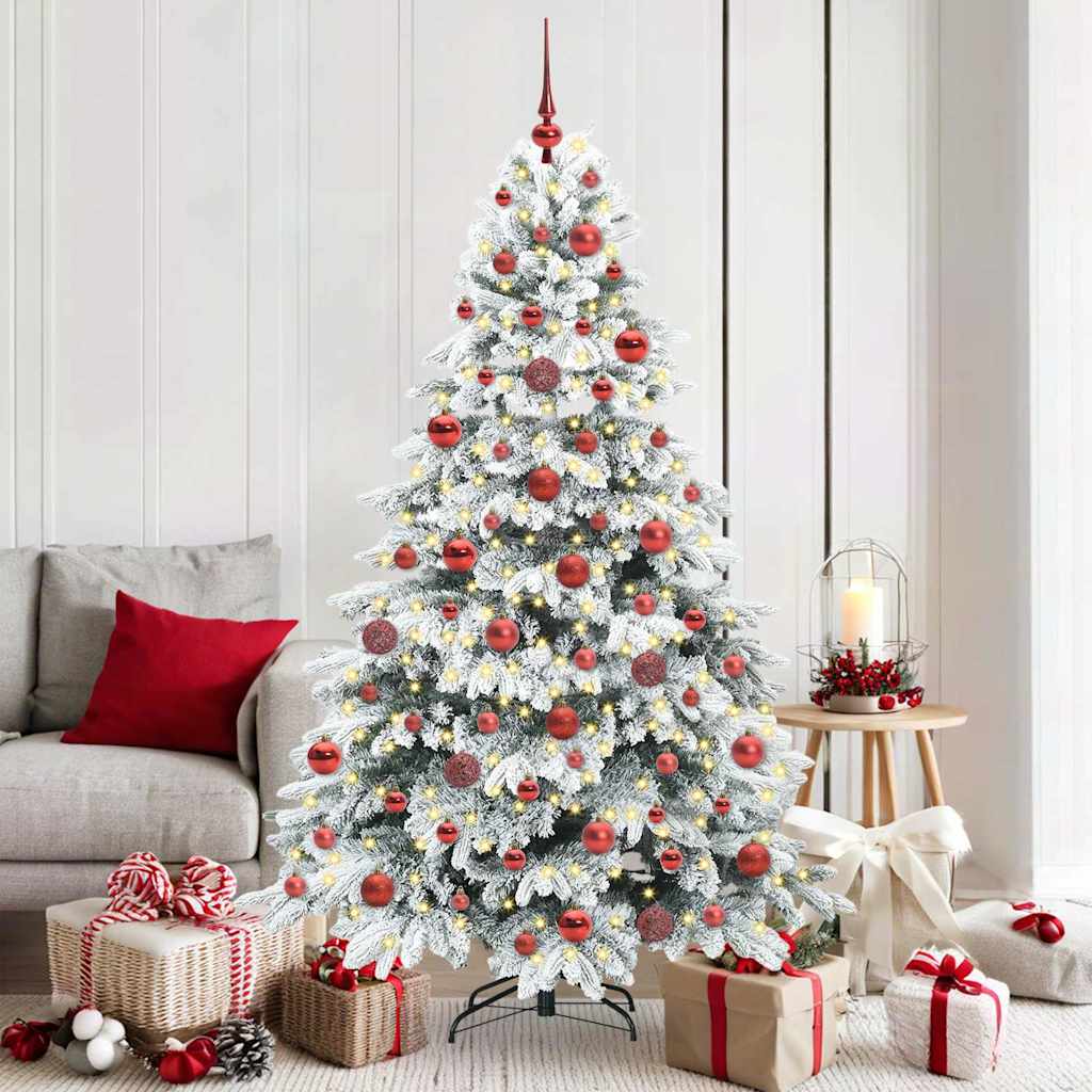 Vidaxl kunstkerstboom met 300 led met standaard wit 180 cm pe en pvc