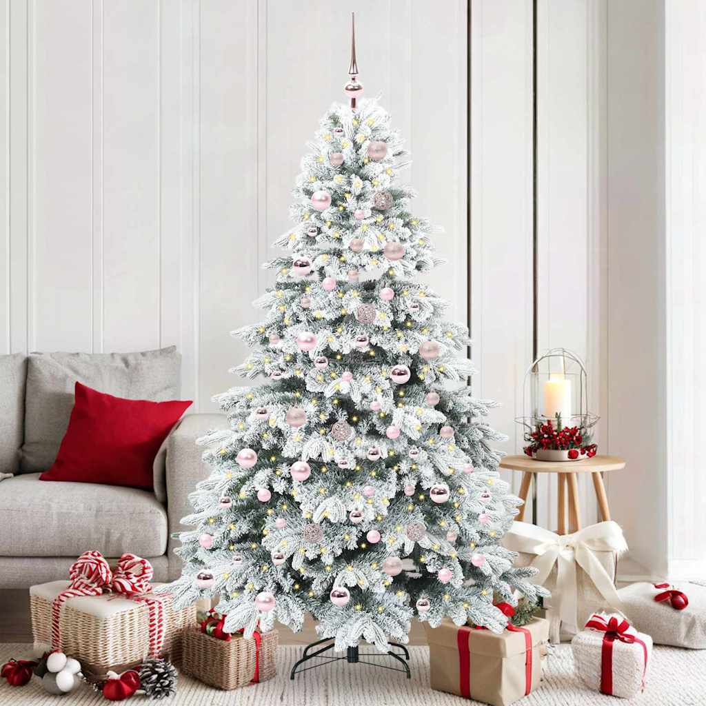 Vidaxl kunstkerstboom met 300 led met standaard wit 180 cm pe en pvc