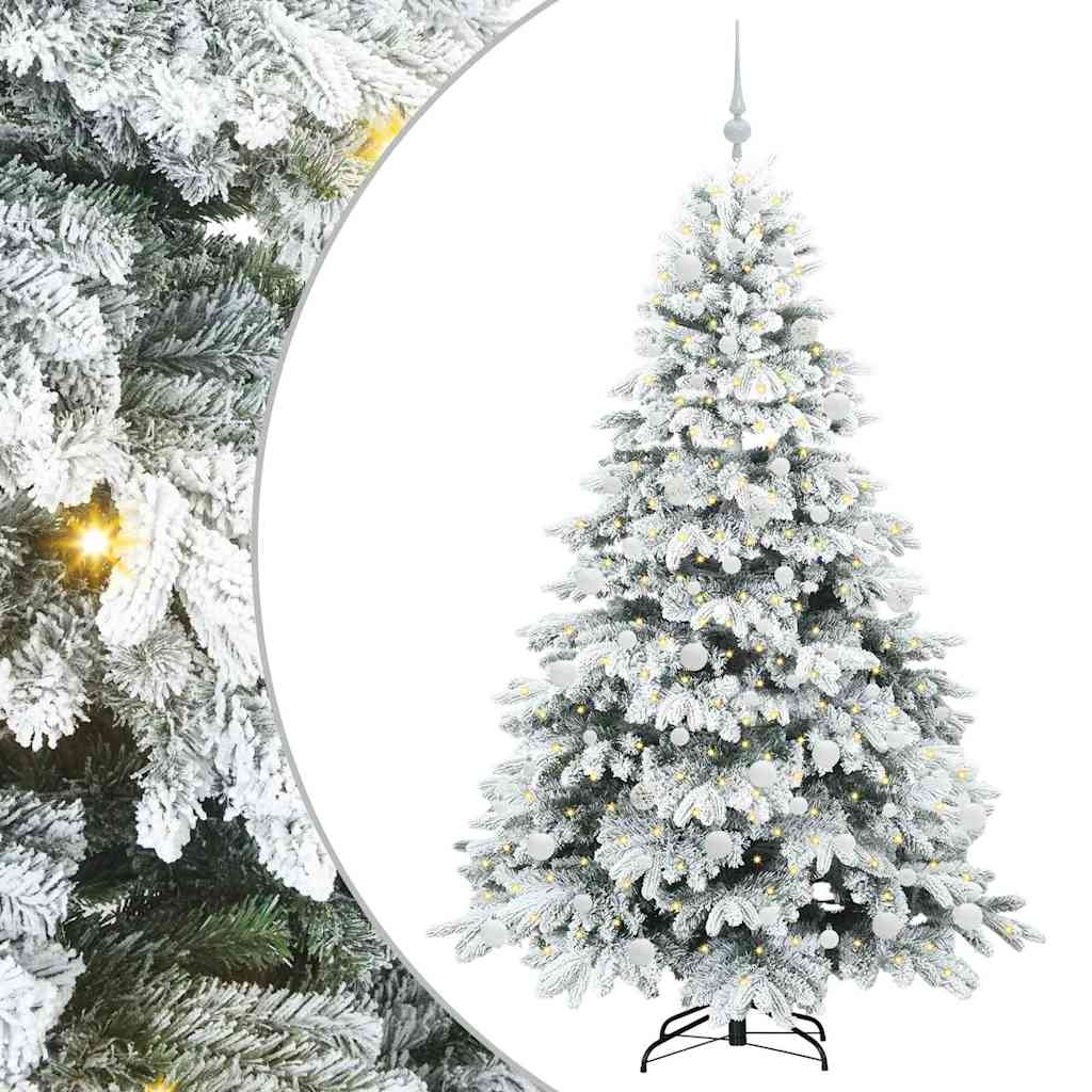 Vidaxl kunstkerstboom met 300 led met standaard wit 180 cm pe en pvc