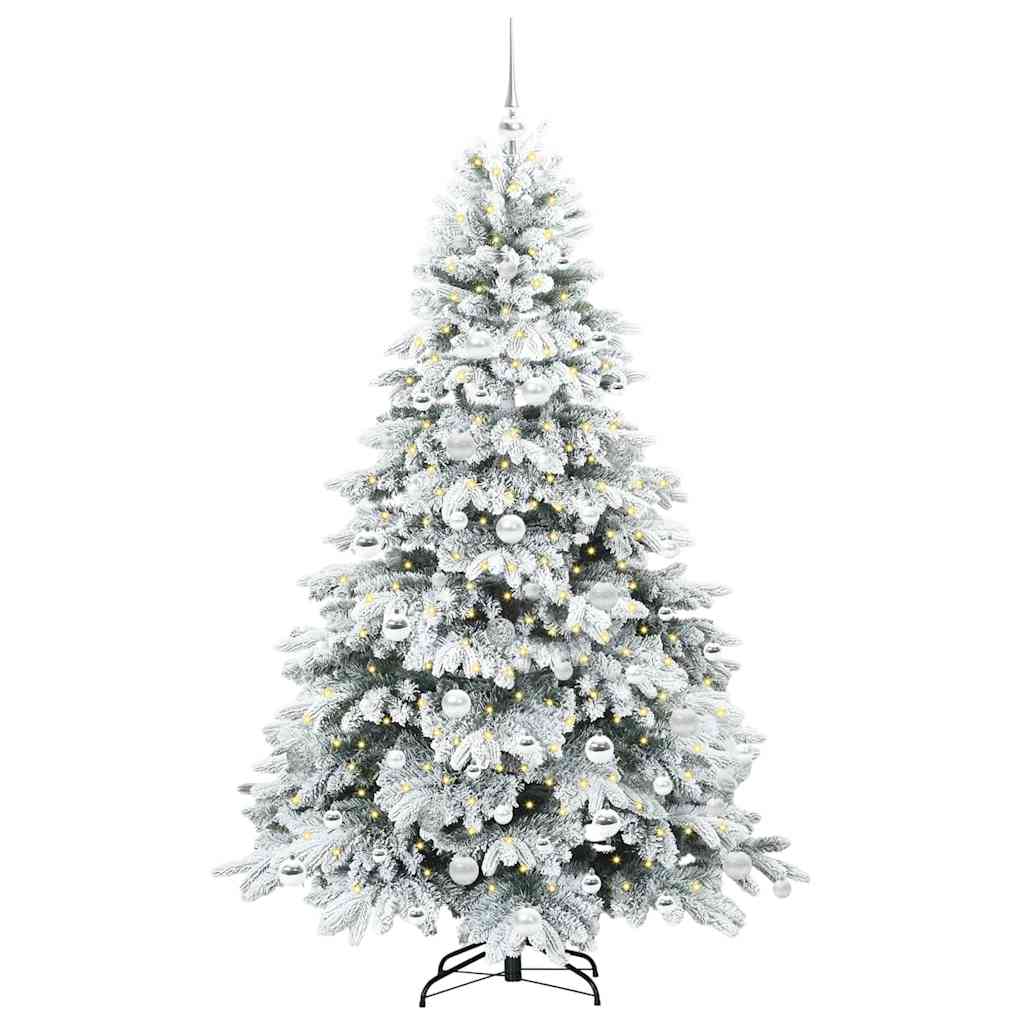 Vidaxl kunstkerstboom met 300 led met standaard wit 180 cm pe en pvc