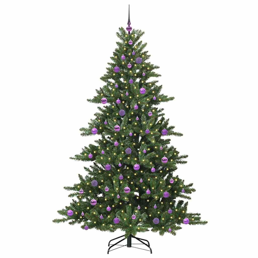 Vidaxl kunstmatige inklapbare kerstboom groen 210 cm pvc en staal