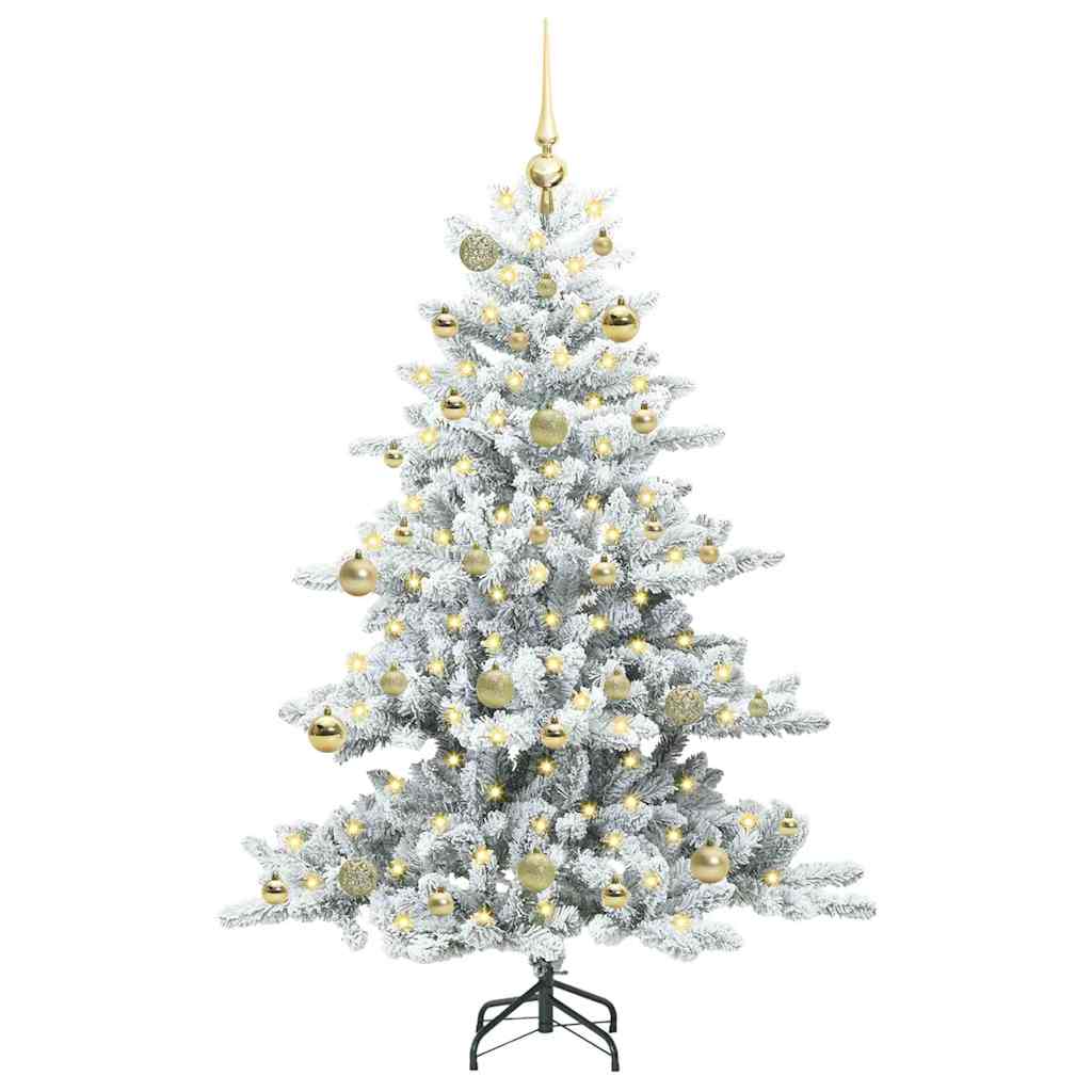 Vidaxl kunstmatige inklapbare kerstboom wit 150 cm pvc en staal