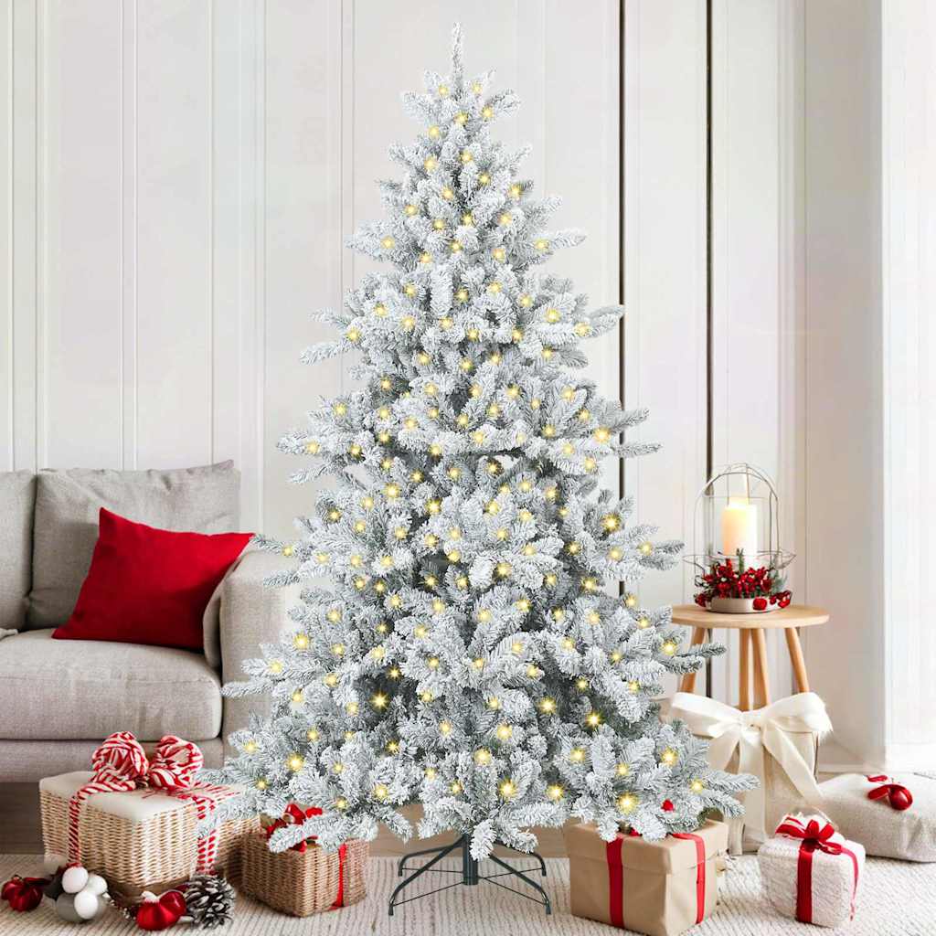 Vidaxl kunstmatige inklapbare kerstboom wit 180 cm pvc en staal