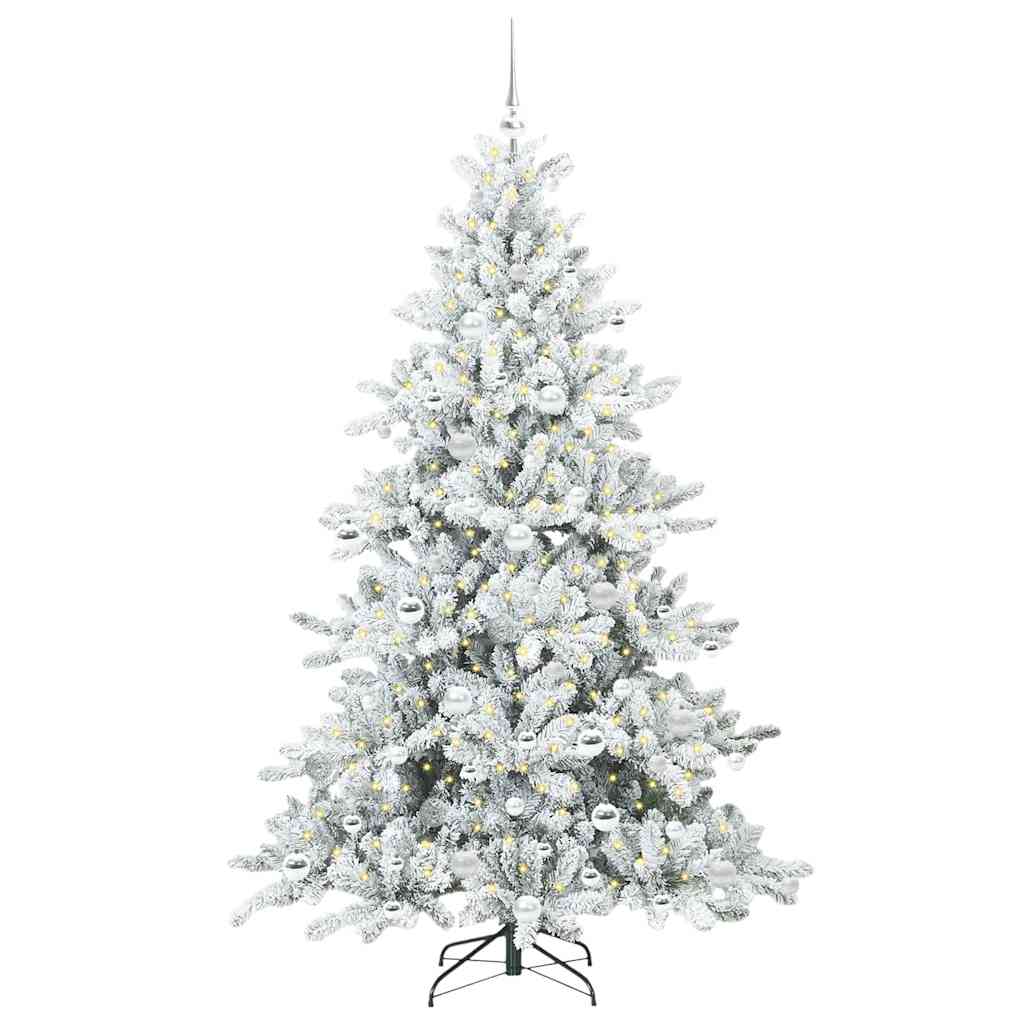 Vidaxl kunstmatige inklapbare kerstboom wit 180 cm pvc en staal