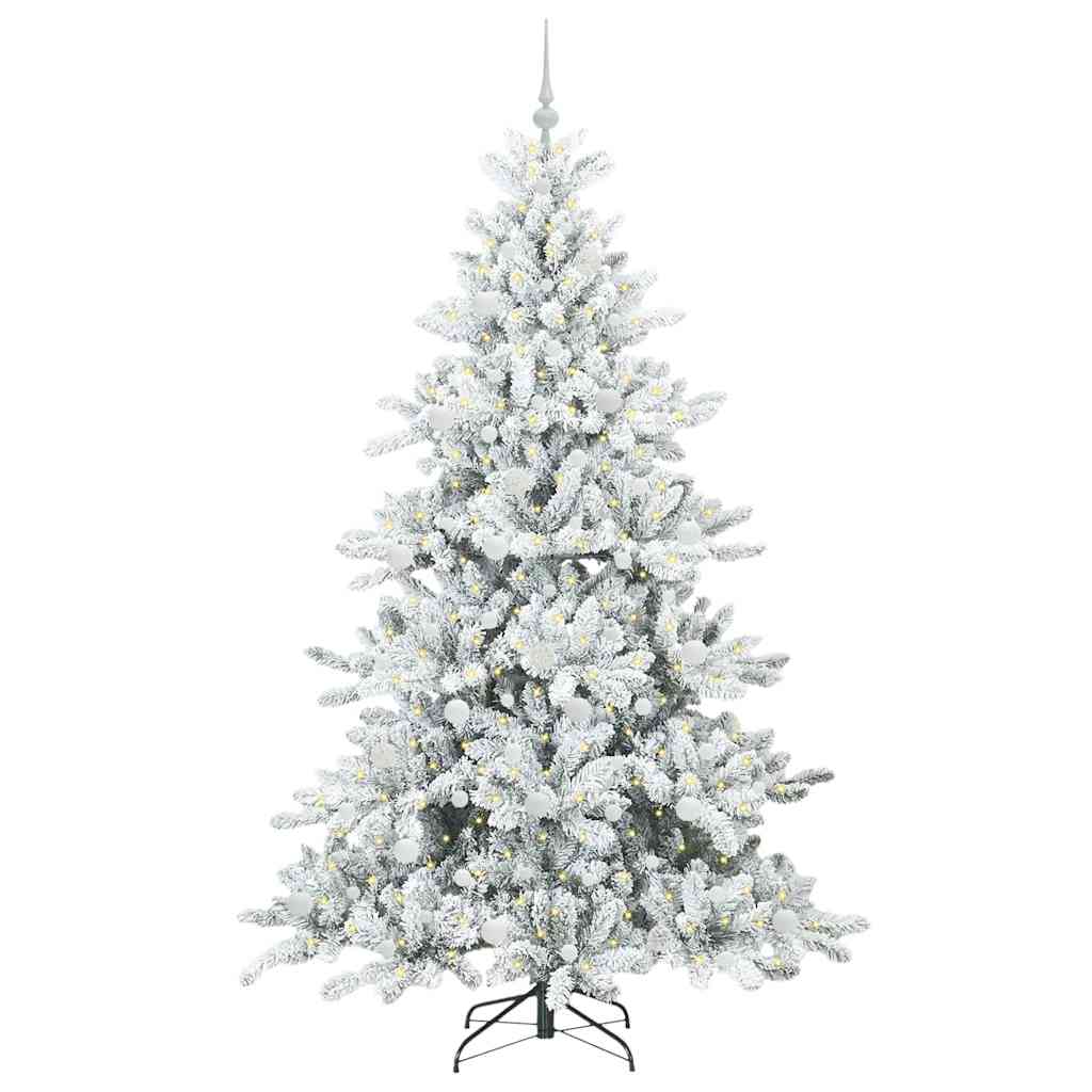 Vidaxl kunstmatige inklapbare kerstboom wit 210 cm pvc en staal