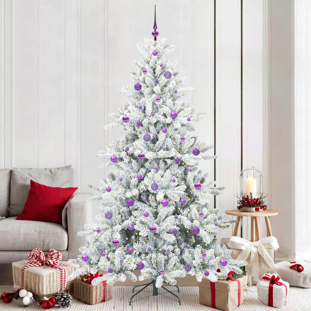 Vidaxl kunstmatige inklapbare kerstboom wit 210 cm pvc en staal