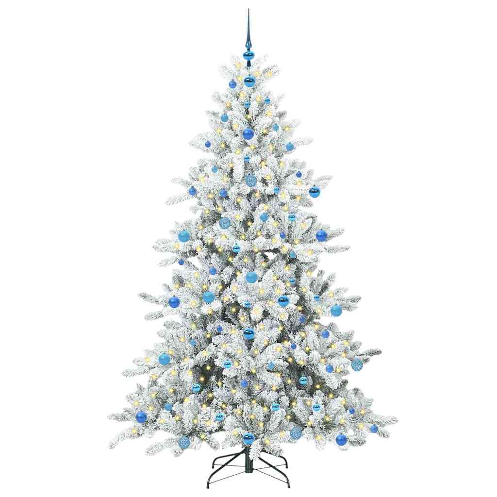 Vidaxl kunstmatige inklapbare kerstboom wit 210 cm pvc en staal