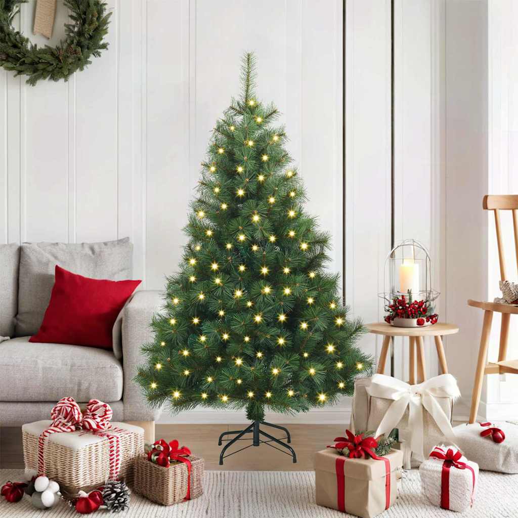Vidaxl kunstkerstboom met 150 led met standaard groen 120 cm pe en pvc