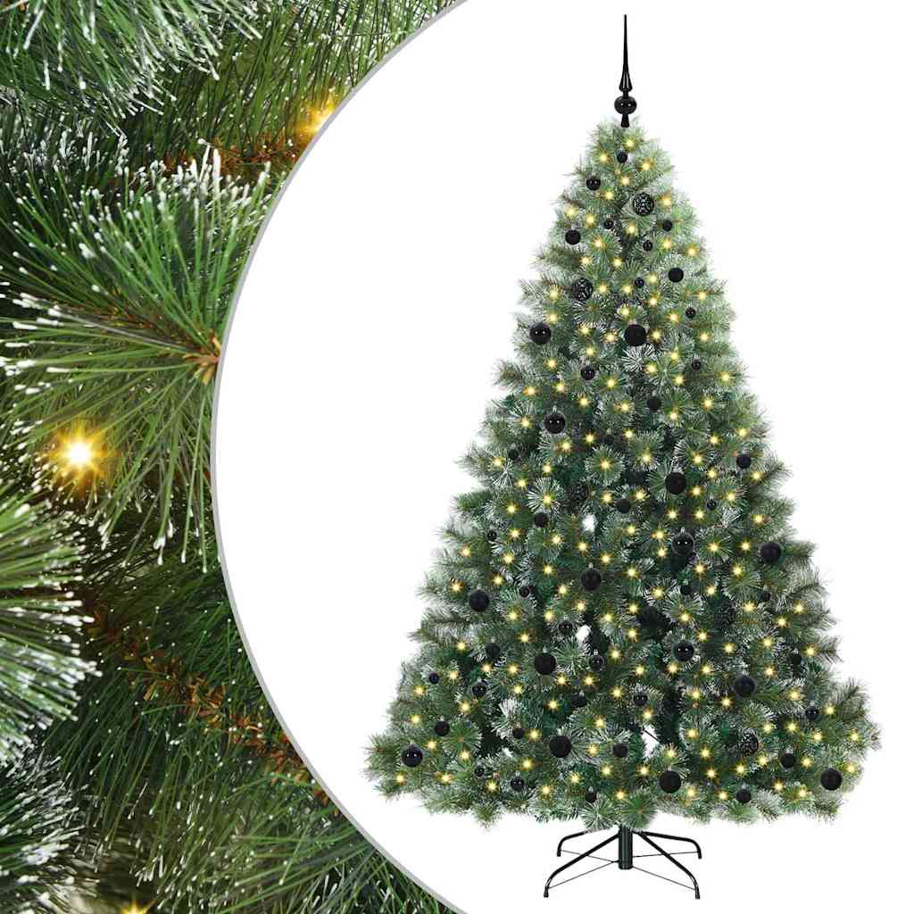 Vidaxl kunstkerstboom met 300 led met standaard groen 210 cm pe en pvc